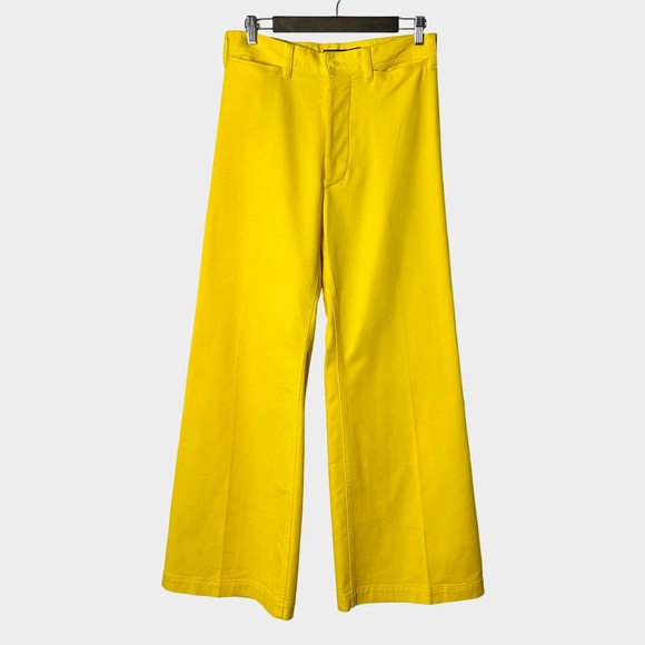 Polo Ralph Lauren High Rise Wide Leg Stretch Trousers Bright Yellow Size 8 - Picture 2 of 13